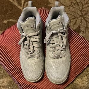 Women’s FUBU athletic shoes, gray/silver color. No original box, worn once